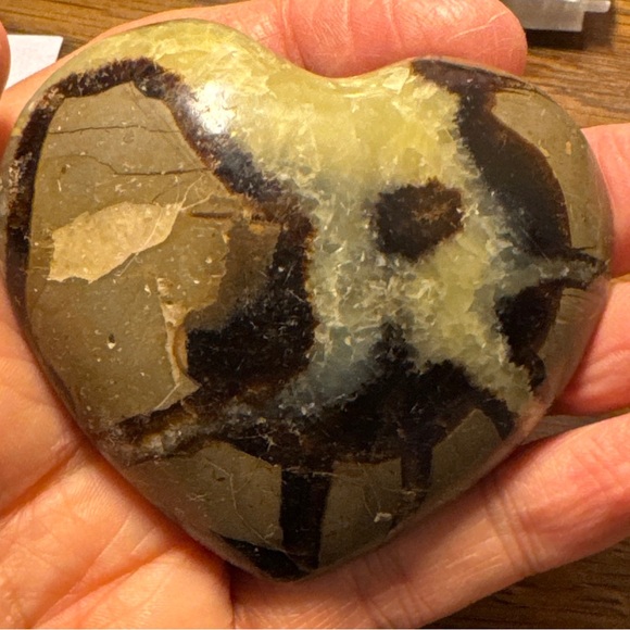 Beautiful Septarian heart shaped palm stone #2 - Picture 5 of 16
